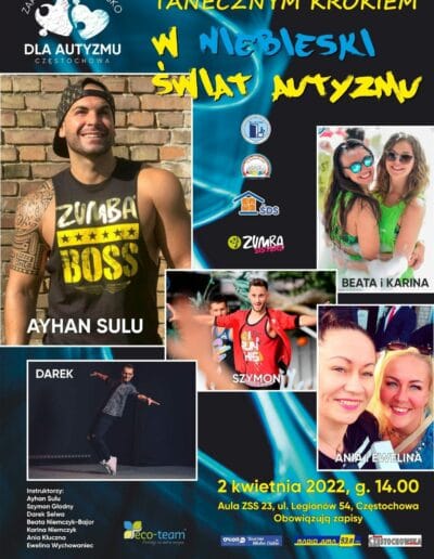Plakat V edycji wydarzenia "Tanecznym krokiem w niebieski świat autyzmu"